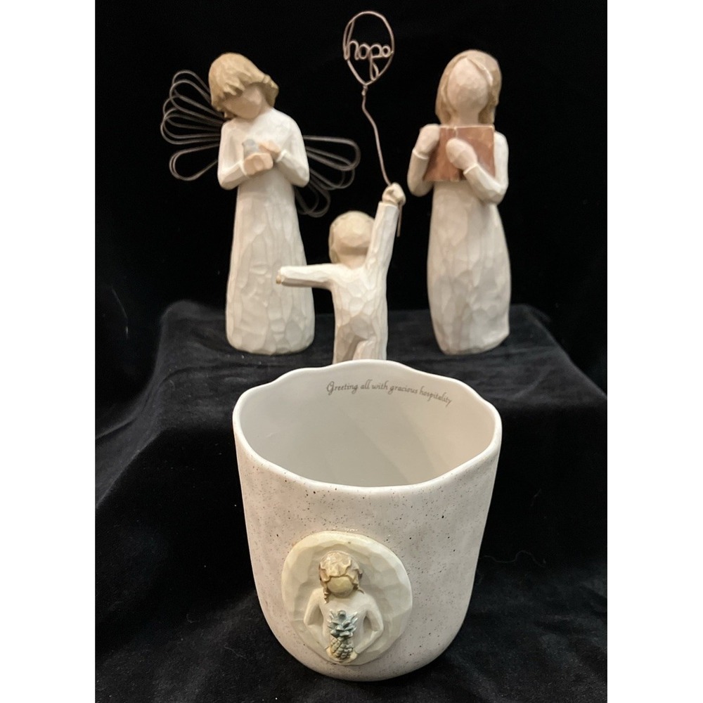 Lot Of 4 Demdaco Susan Lordi Willow Tree Angel of Healing Hope Learning Welcome